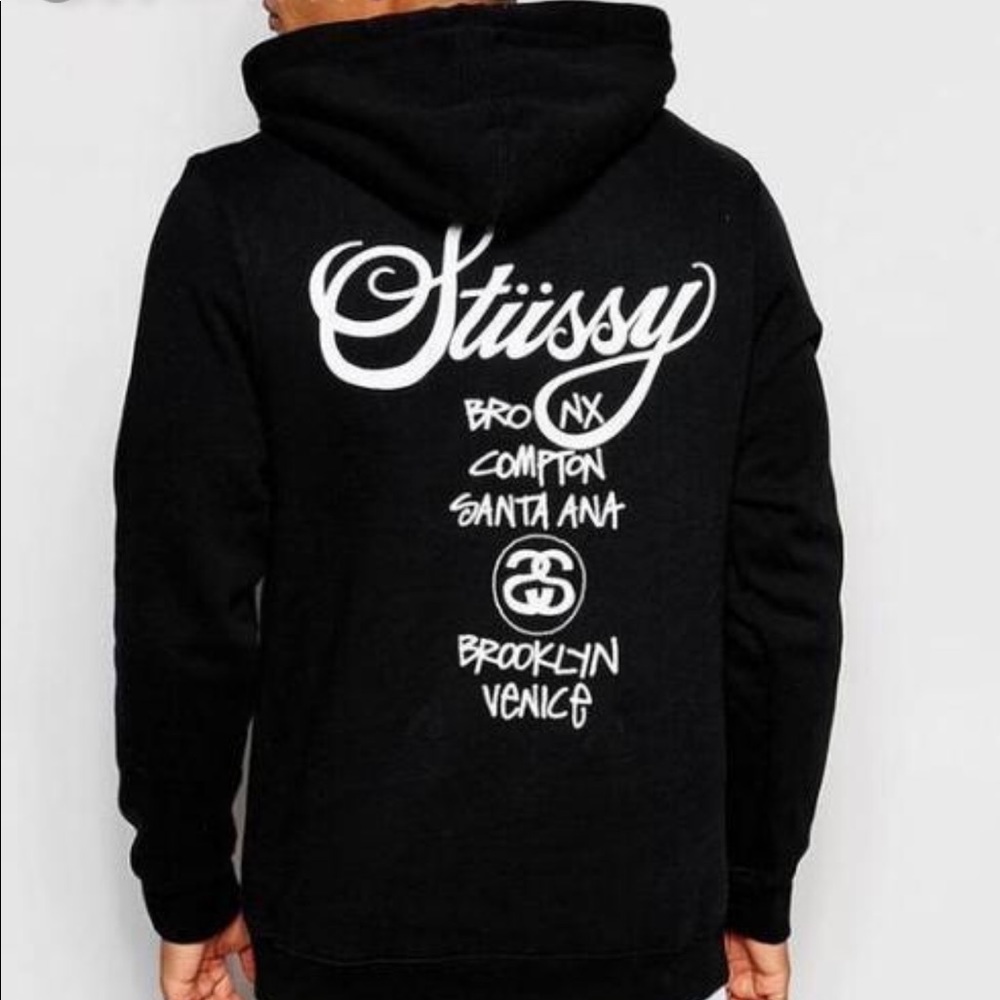 Stissy black hooded sweatshirt